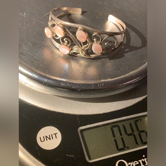 Navajo Mother of Pearl Signed Cuff - Picture 7 of 7